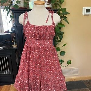 Source Unknown Red Floral Dress